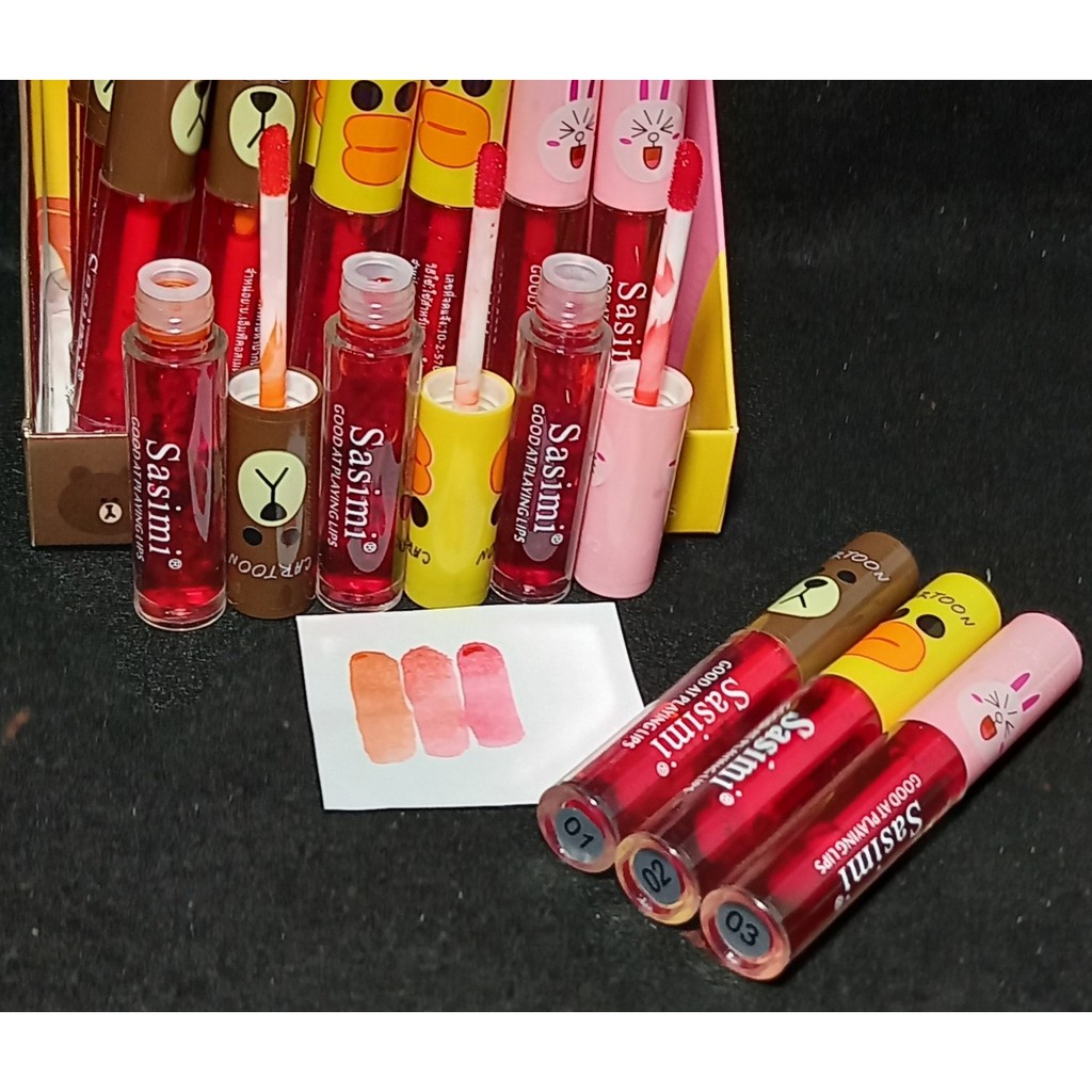 PROMO PER12PCS!!!LIP TINT SASIMI  RED CARTOON S.745