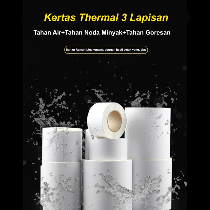 

lkjj Kertas Sticker Thermal Label Barcode Premium UK 80 x 100mm Isi 300 pcs