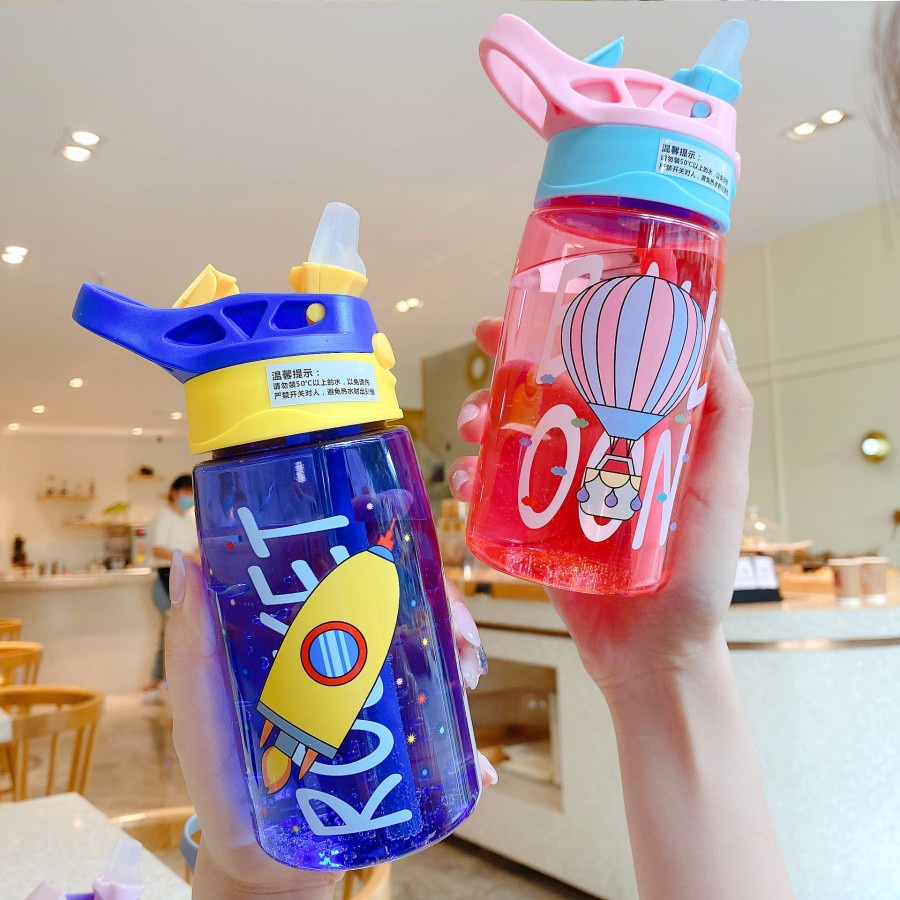 TERBARU!!!Botol Happy Botol Air Minum Anak Sedotan Motif Lucu Karakter 480 ML