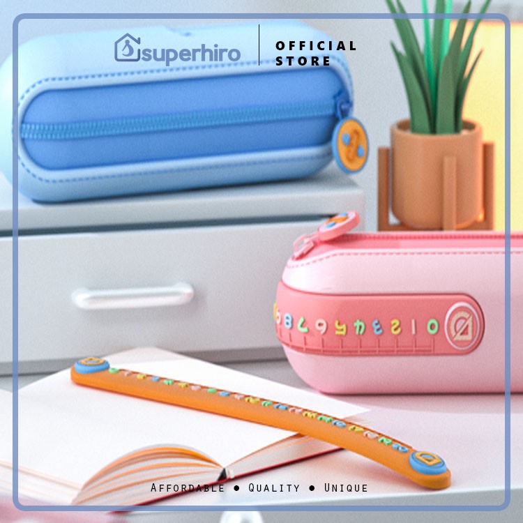 KOOL Pencil Case Kotak Pensil Anak Premium Set Penggaris Lipat