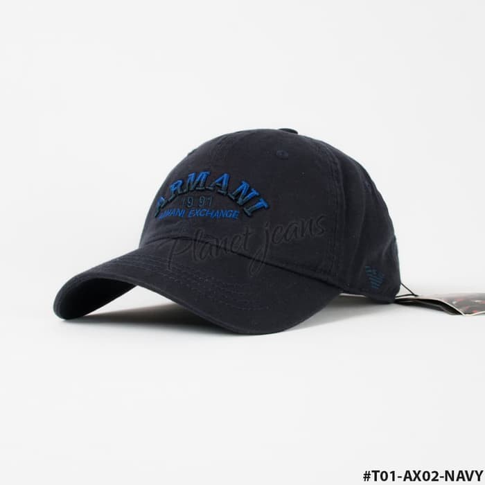 Dijual Topi Pria Wanita Armani Exchange Biru Navy Baseball Cap Cowok AX 02 Berkualitas