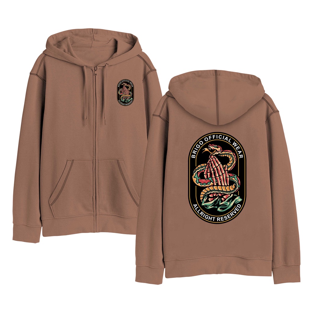 Sweater Hoodie Resleting BRIGO Please snake Sablon DTF Fleece Cotton II BRIGO Zipper Jumper Hoodie Please snake II M-XXL (Pria &amp; Wanita) Free stiker&amp;Gantungan Kunci