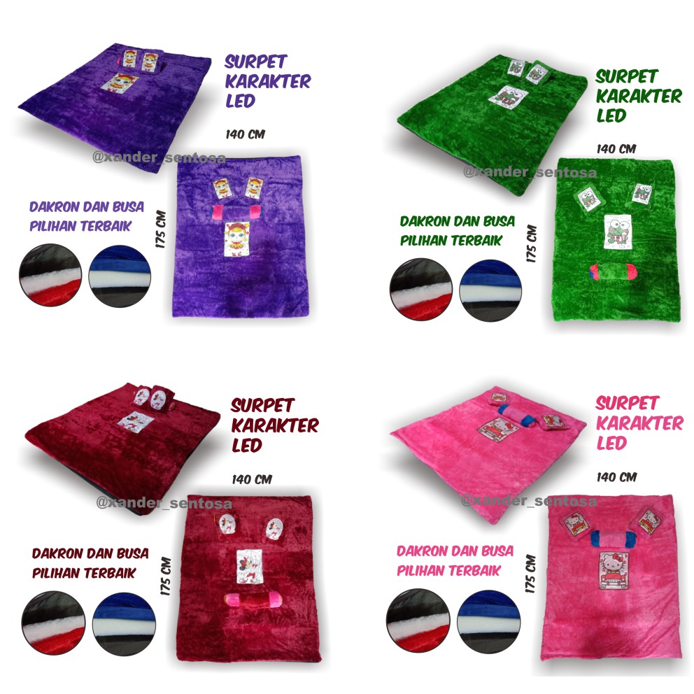 SURPET KARAKTER DORAEMON KEROPI HELLO KITTY  LED / KARPET BULU