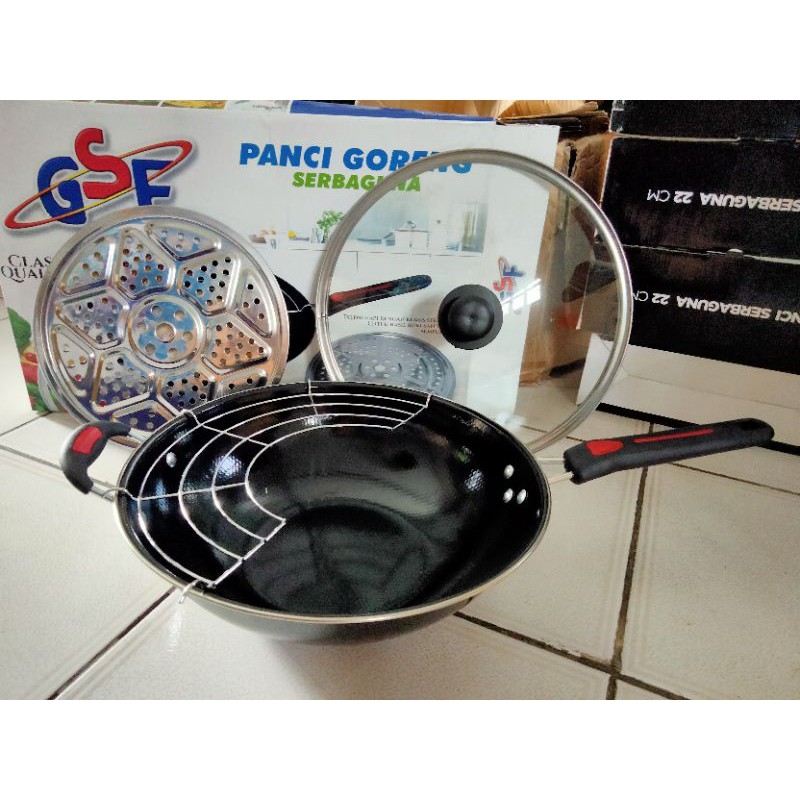 Panci Wajan Penggorengan Serbaguna Tutup Kaca GSF 1132