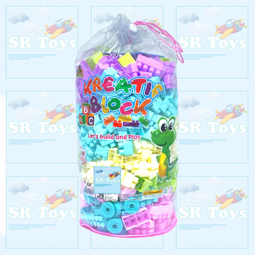 Mainan Block Bongkar pasang Blok dengan RODA Kreatif 480 pcs