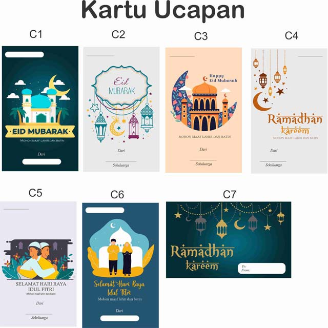 

Kartu Ucapan Postcard Lebaran Idul Fitri Ramadan Kareem Puasa Invitation