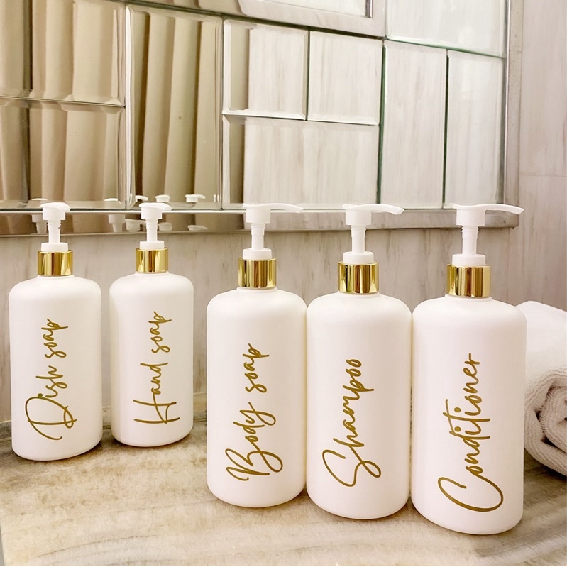 botol glossy gold edition. aesthetic bottle minimalist refill organizer tempat sabun cair botol pump