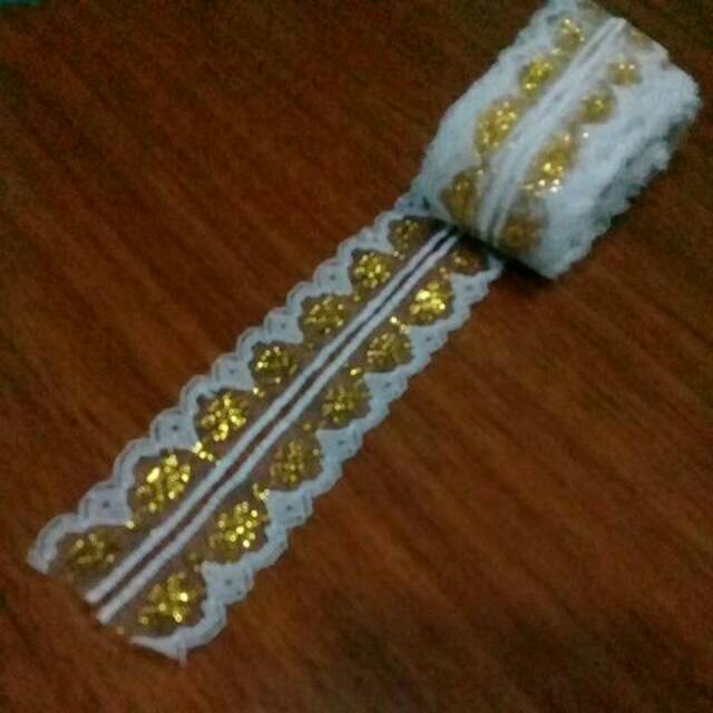 Renda Air warna gold/renda grosir
