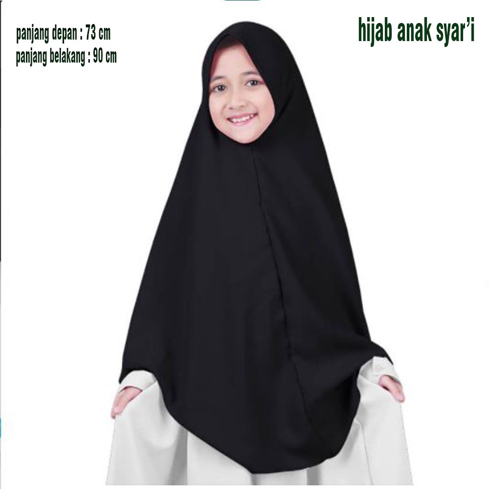 HIJAB ANAK SYAR'I / KHIMAR ANAK,, BISA UNTUK ANAK USIA 7-13thn