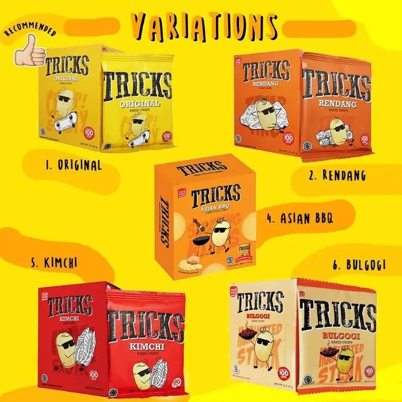 

TRICKS Baked Potato Crisps All Variant isi 10 Pcs x 18g