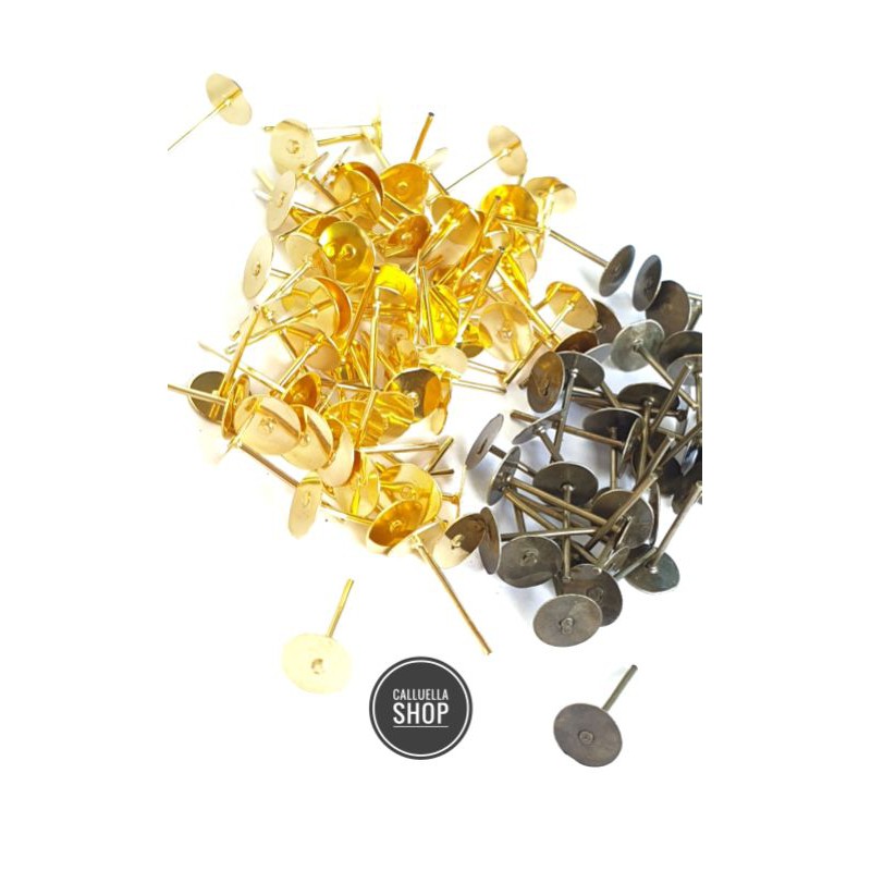 ANTING TUSUK FLAT 6 MM GOLD DAN BRONZE | BAHAN ANTING GELANG DIY CRAFT KERAJINAN LUMAJANG
