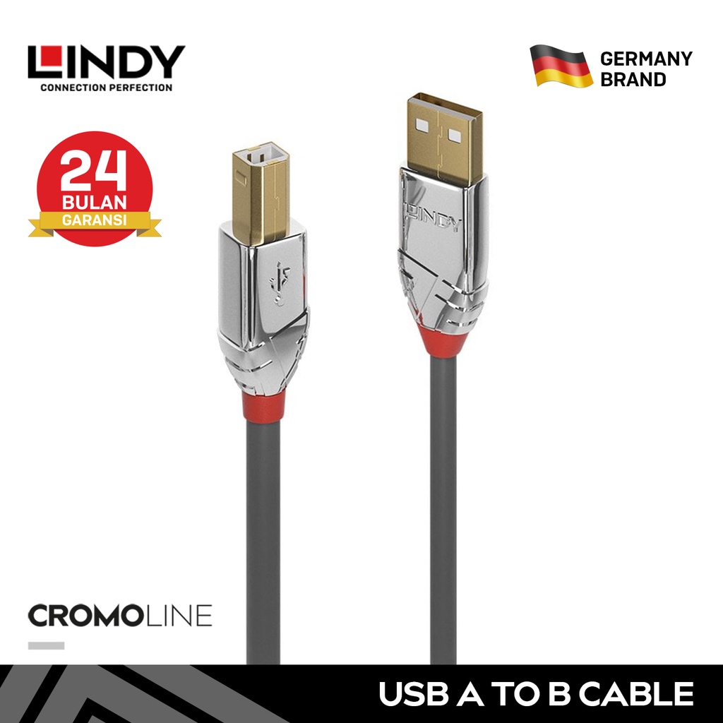 Kabel Printer Soundcard LINDY 1M Kabel Data USB 2.0 Type A to Type B Downstream Upstream Cable Print