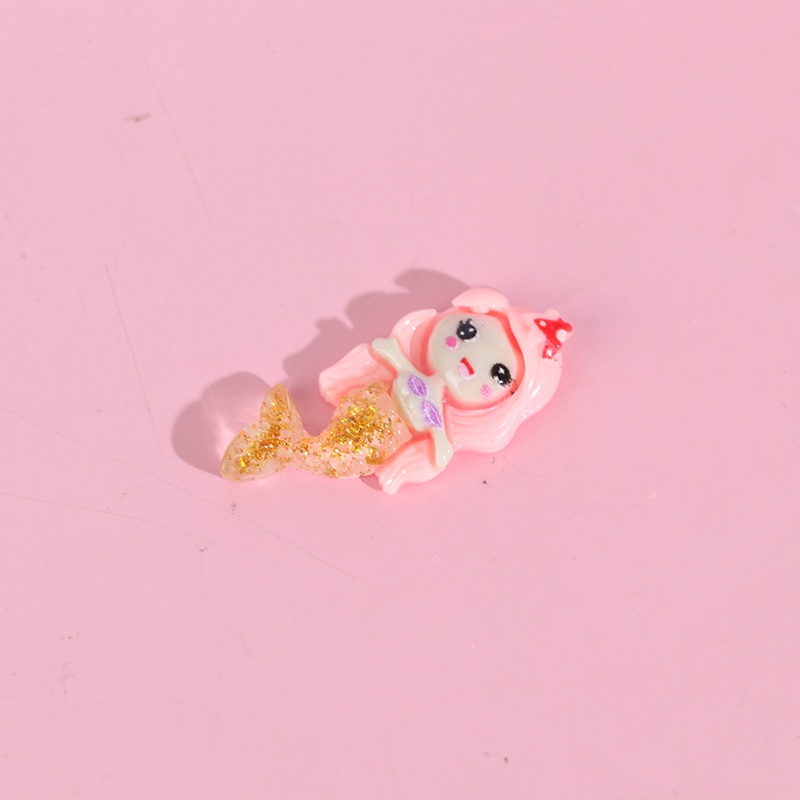 20 Pcs Cabochons Bentuk Mermaid Bahan Resin Untuk Diy