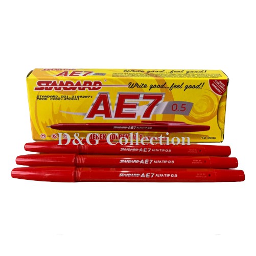 

PULPEN STANDART AE7 MERAH MURAH / PEN AE7 MERAH MURAH