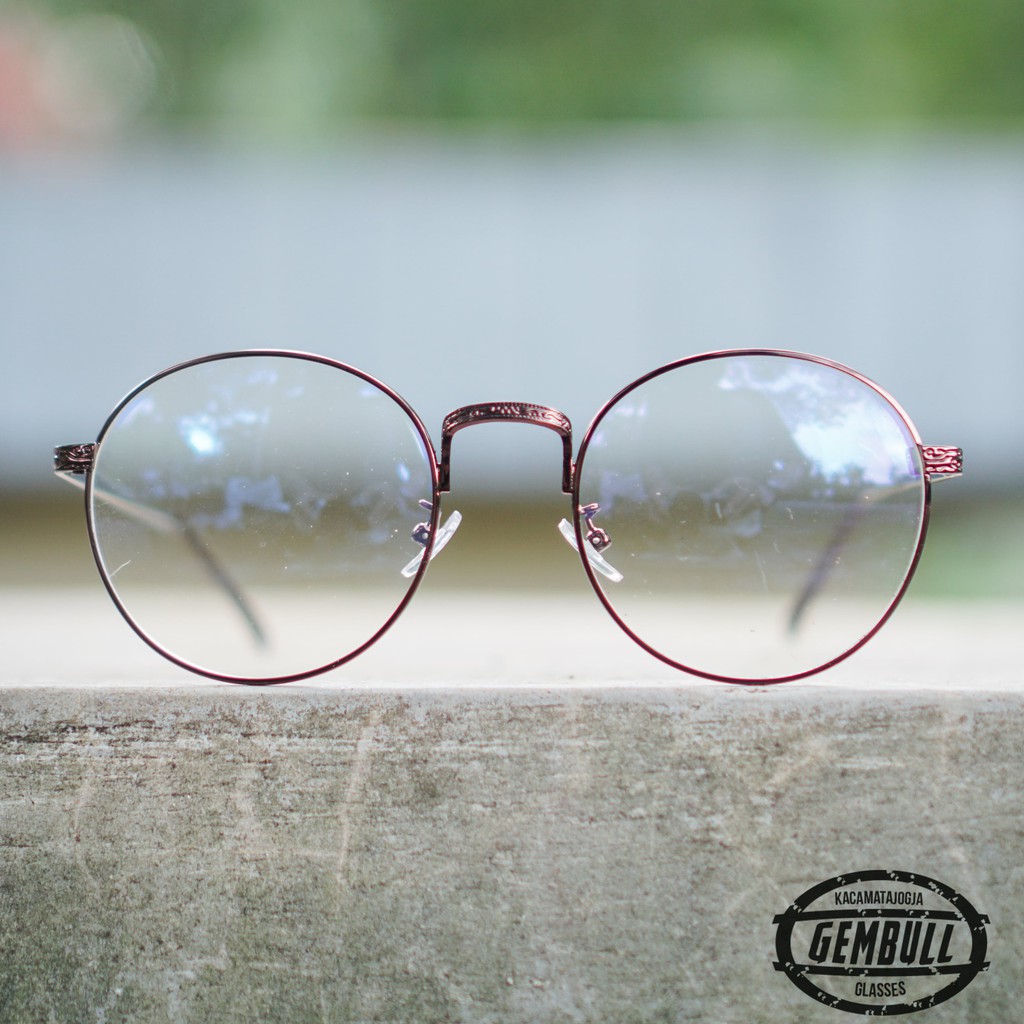Frame Kacamata Besi Bulat Kokoh Cocok Minus Besar