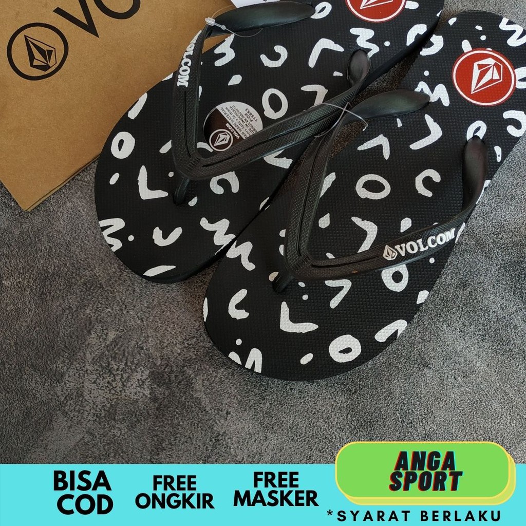 SANDAL JEPIT VOLCOM PRIA SANDAL DISTRO COWOK BRANDED CASUAL KASUAL SURFING TERLARIS