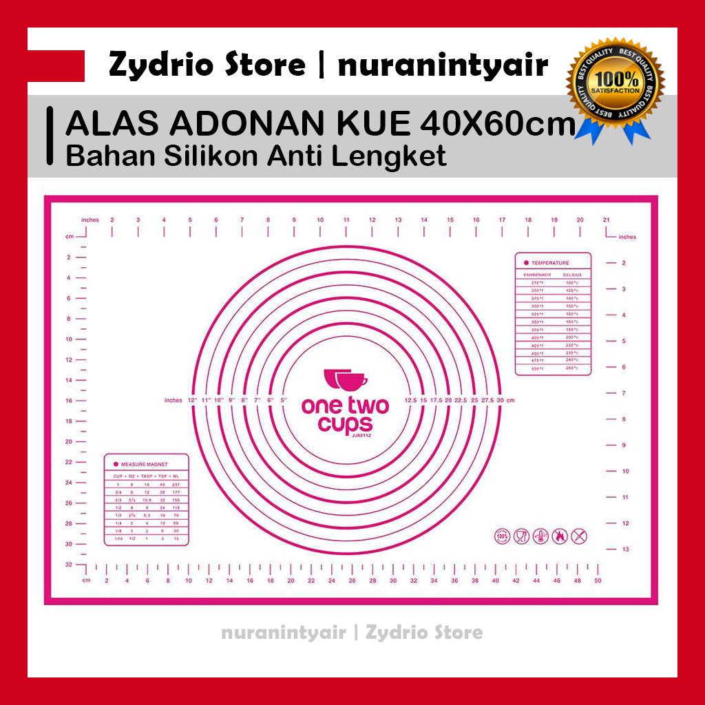 Alas Adonan Silikon 60x40cm / Silicone Mat Kue Roti dll