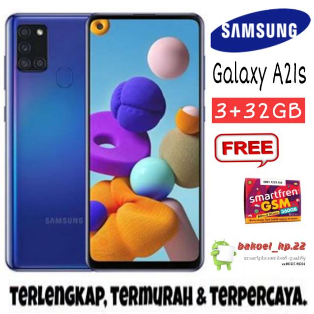 SAMSUNG GALAXY A21S RAM 3GB ROM 32GN GARANSI RESMI 1 TAHUN