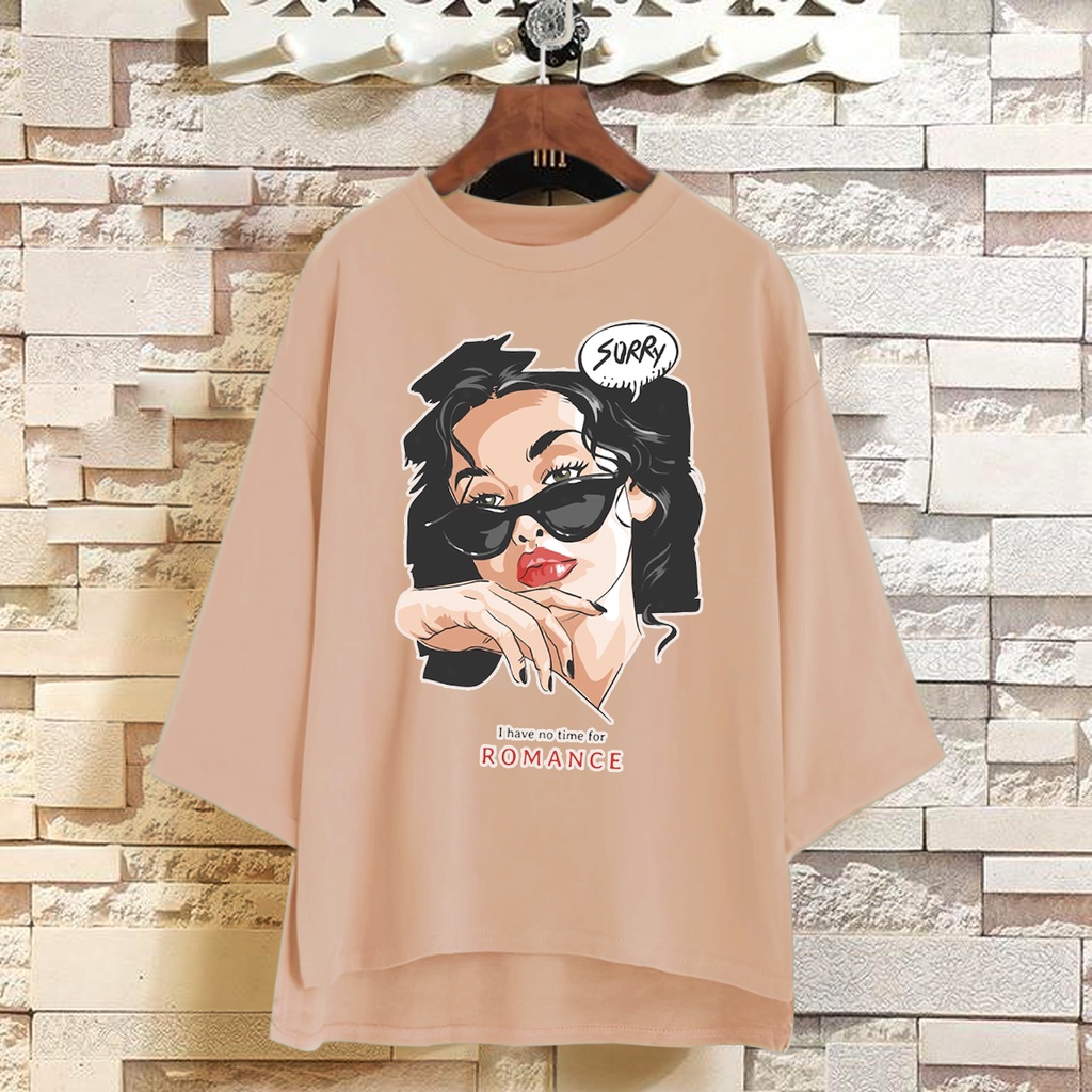 PUFFY_ID kaos tunik wanita oversize ROMANCE tshirt bigsize cewek premium