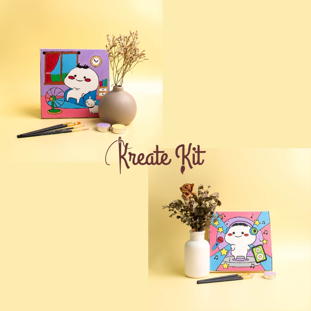 

Paint By Number Pentol Cartoon Series 20X20Cm [Kreate Kit] Diy Painting Kit Kanvas Canvas Lukis