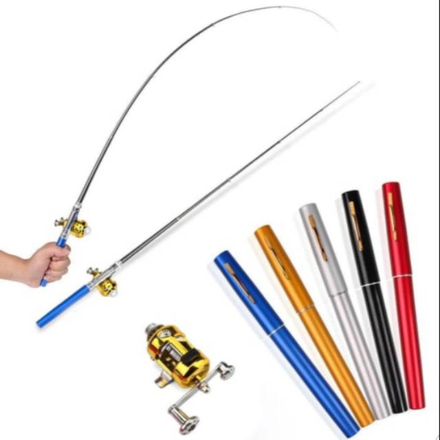 Pancingan Pulpen Mini Fishing Rod Pen Joran Pancing Pulpen Pancingan