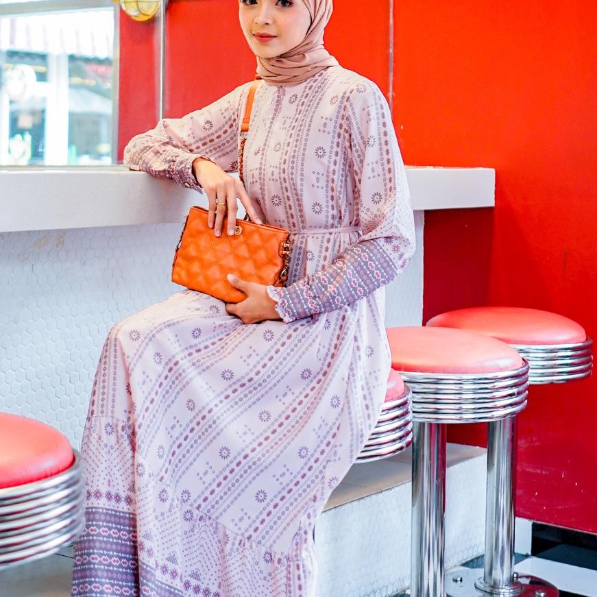 Model Baru Nobby Merlyn Dress Full Print Casual Busui Friendly ダ