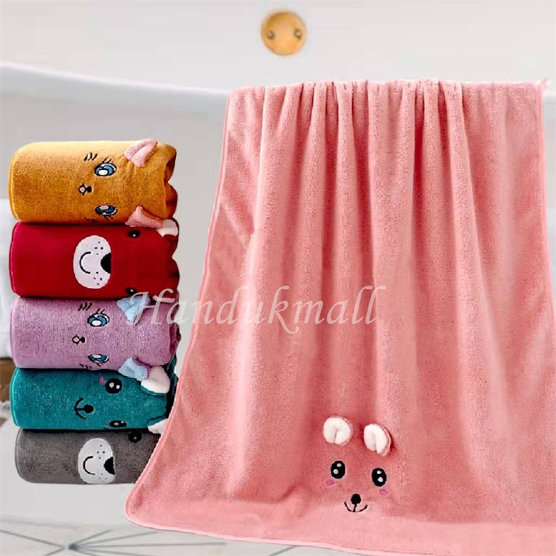 Handuk Bayi Bulu Microfiber Lembut Berdaya Serap Tinggi Murah Motif Telinga