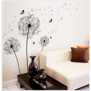 Wallpaper Sticker Dinding Walpaper Stiker Dinding Tembok Black Dandelion