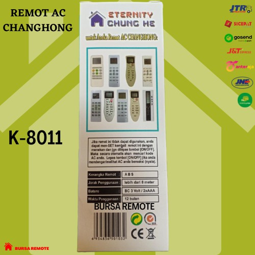 Remot / REMOTE AC CHANGHONG Multi Chunghe K-8011 multifungsi serbaguna