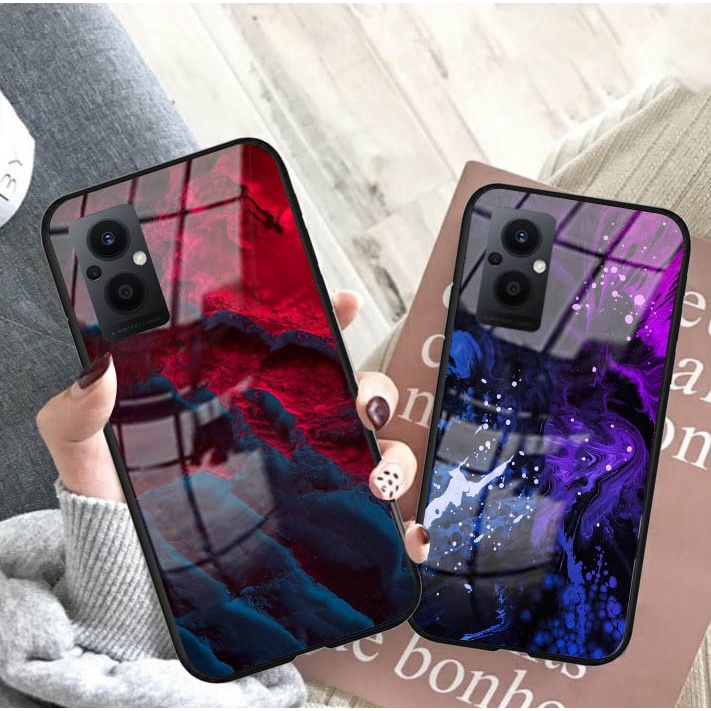 Soft Case Glass Kaca  [K01] OPPO RENO 7z 5G - OPPO RENO 7 5G Terbaru Casing Handphone-Pelindung Handphone