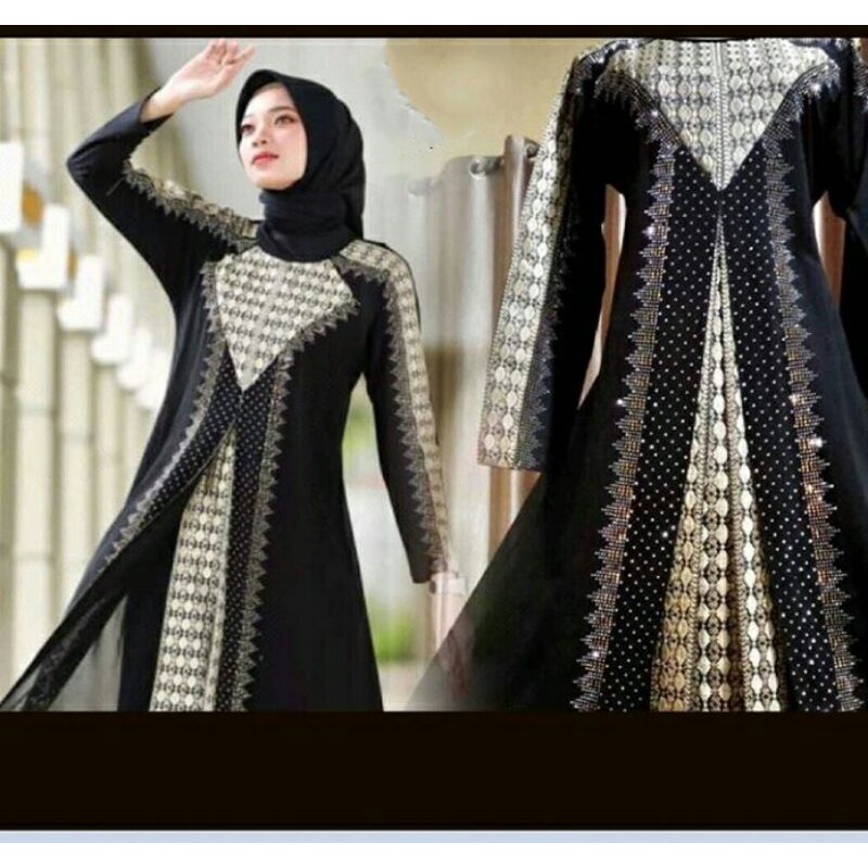 Abaya #83 Gamis superix Ceruti bordir import swarosky high quality (COD)