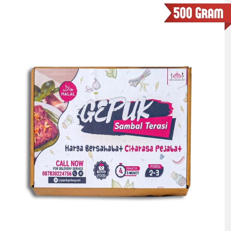

GEPUK SAPI EMPUK SAMBAL TERASI GEPUK GEDUNG SATE 500gr SIAP SANTAP