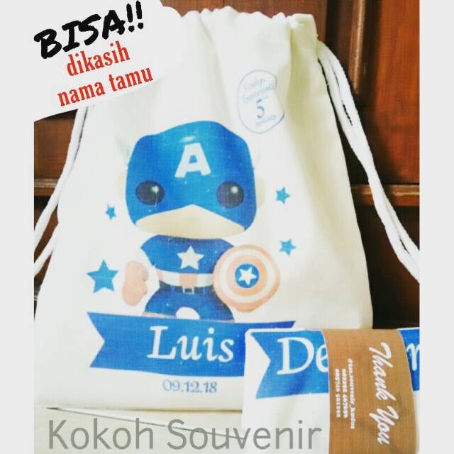 Tas ultah anak custom, tas ransel, tas serut, tas gendong, stringbag, backpake, goodiebag custom