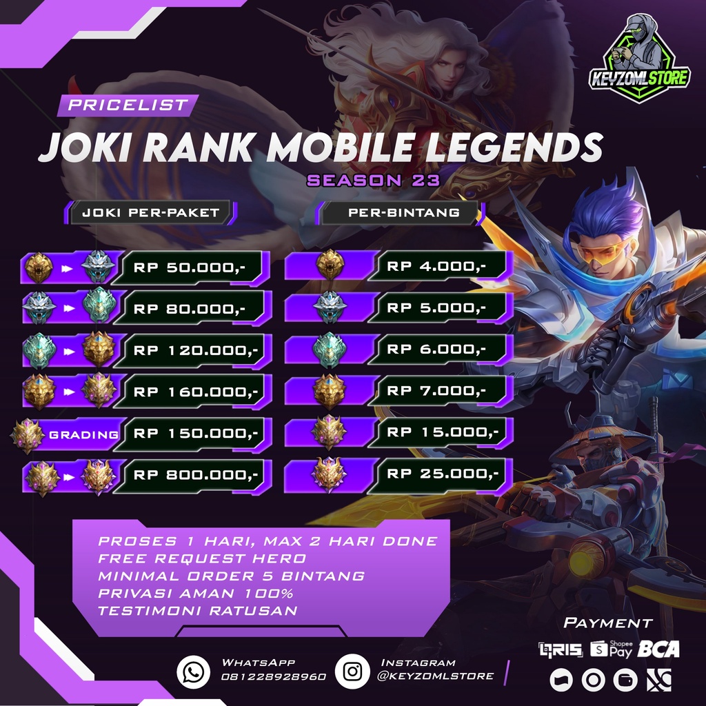 JOKI RANK MOBILE LEGENDS TERMURAH