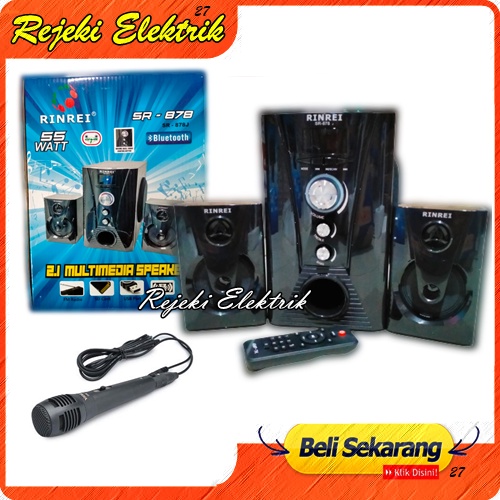 Speaker Rinrei SR-878 J Speaker Multimedia Bluetooth ( FREE MIC ) Bass Audio