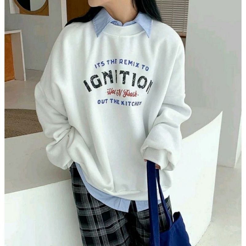 XXL Sweater Oversize Unisex - Sweater Jumbo Ld 130 Panjang 70 cm - Ignitio Switer Oversize Jumbo - S