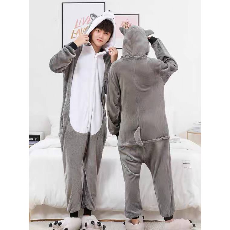 BAJU ONESIE KOSTUM ANJING HUSKEY DOG PIYAMA COSPLAY BAJU TIDUR IMPOR