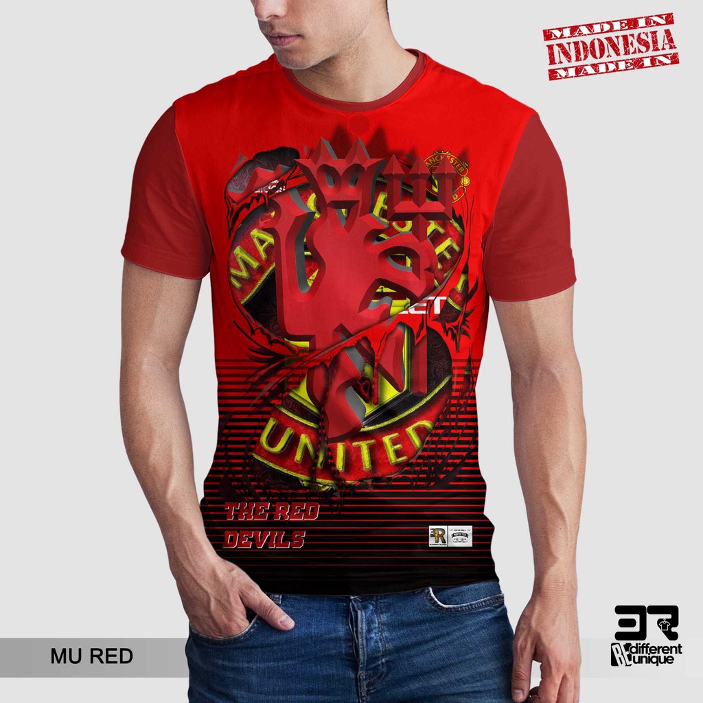 [ COD ] KAOS PRINTING GAMBAR TEAM SEPAKBOLA MANCHESTER UNITED MU RED - BAJU SEPAK BOLA DISTRO ORIGIN