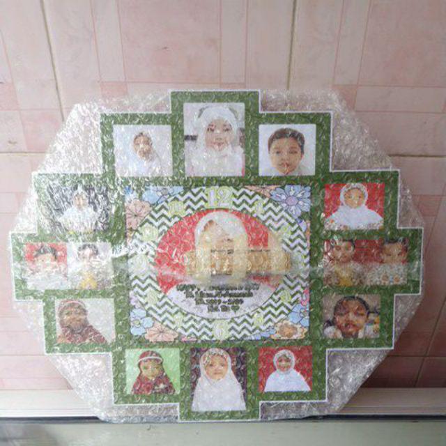 Jam Dinding Pigura Foto Karakter Hadiah Kado Custom Ultah Ulang Tahun Wisuda Wedding Anniversary