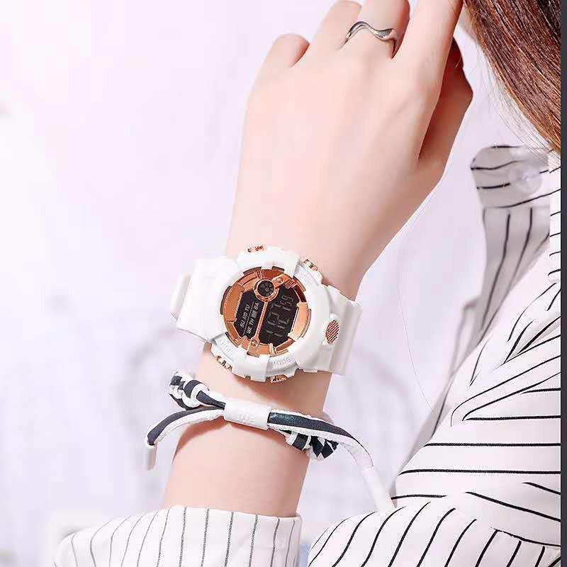 Murmerofficial Jam Tangan Sport Digital Dial Bulat Rubber Untuk Wanita Dan Pria Fashion Gaya Korea Import JT035