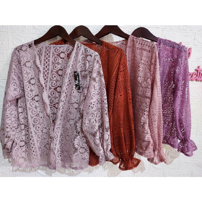 OUTER BROKAT KERUT// KARDIGAN BRUKAT // ATASAN BRUKAT KERUT // KARDIGAN OVERSIZE