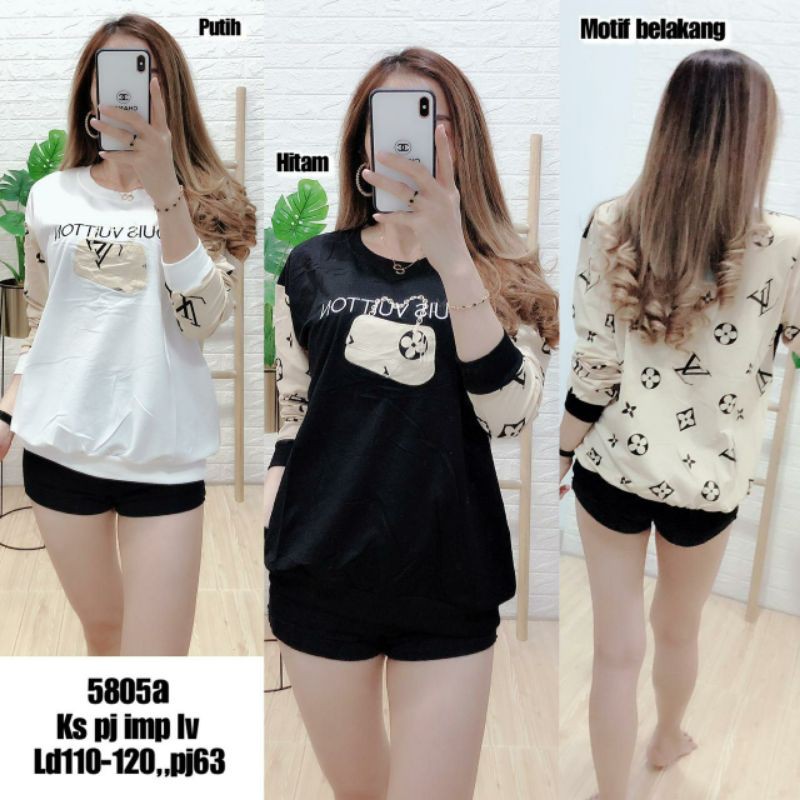 ATASAN KAOS OBLONG WANITA IMPORT PREMIUM LV LOUIS VUITTON 5805