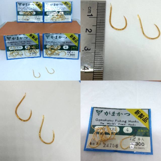 Kail gamakatsu no 4 made in japan 
Tanpa lubang.