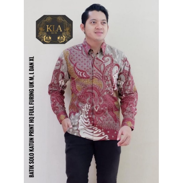 BATIK PRIA PINK SLIRAMU LENGAN PANJANG LAPIS FURING BATIK ASLI SOLO BATIK MODERN BATIK PINK