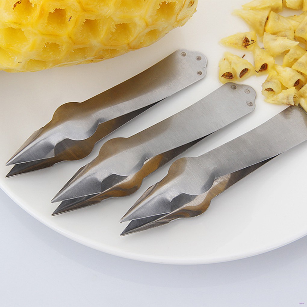 [READY STOCK] 2pcs Pineapple Eye Seed Remover Stainless Steel Pineapple Eye Peeler Kitchen Utensil Tools