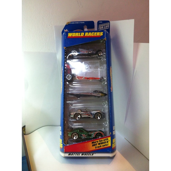 Hot Wheels Gift Pack. 1999 World Racers 5-Pack - Super Comp Dragster-Dragster-Solar Eagle III-Dodge 