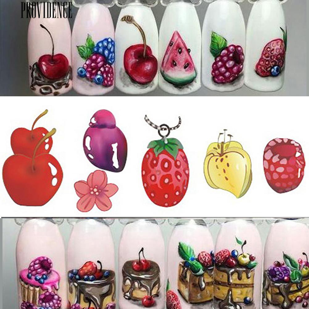 [Bayar Di Tempat] 18 Lembar Kue Es Krim Buah Colorful Transfer Air Nail Art Decal Stiker