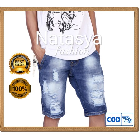 Celana jeans pria/celana jeans pendek sobek pria/celana sobek/celana sobek pria/celana jeans sobek