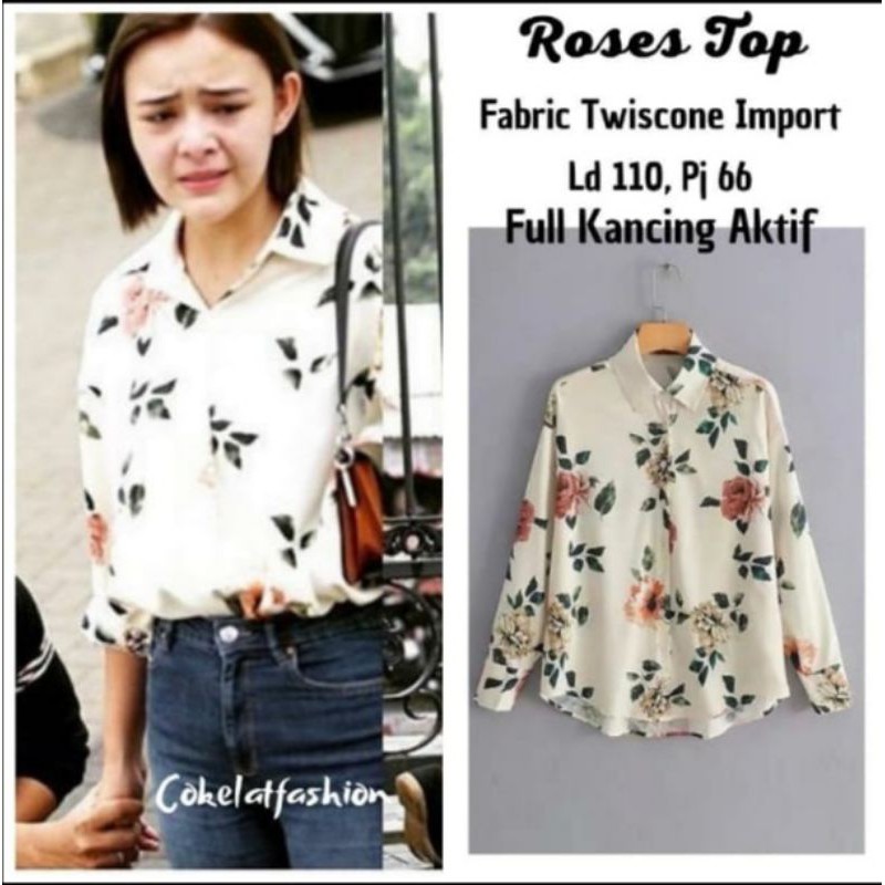 baju atasan ROSES TOP model terkini ikatan cinta andin