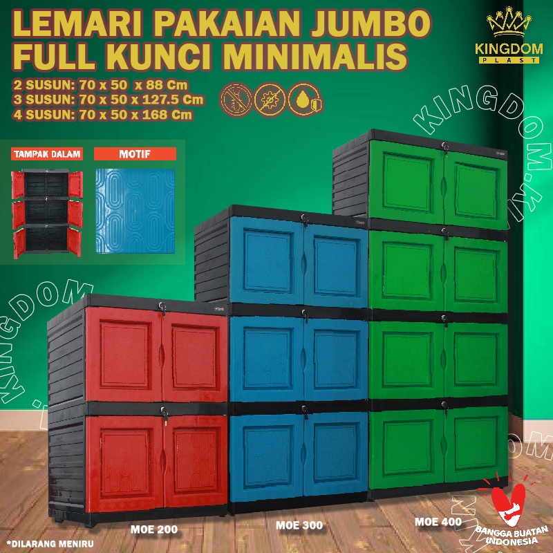JUMBO - LEMARI PLASTIK MOE SERBAGUNA ROTAN FULL KUNCI FULL KUNCI RATTAN LEMARI PAKAIAN PLASTIK